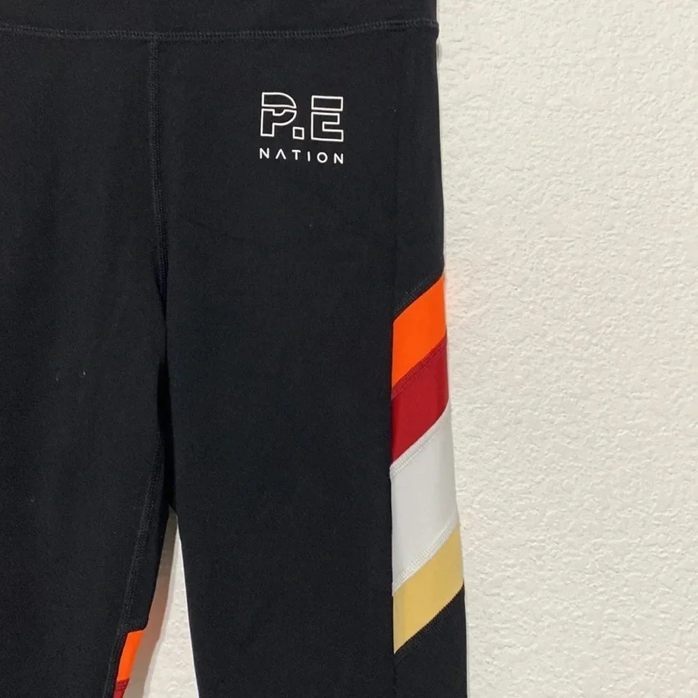 P.E. Nation NWT Black Striped Athletic Leggings Size XS